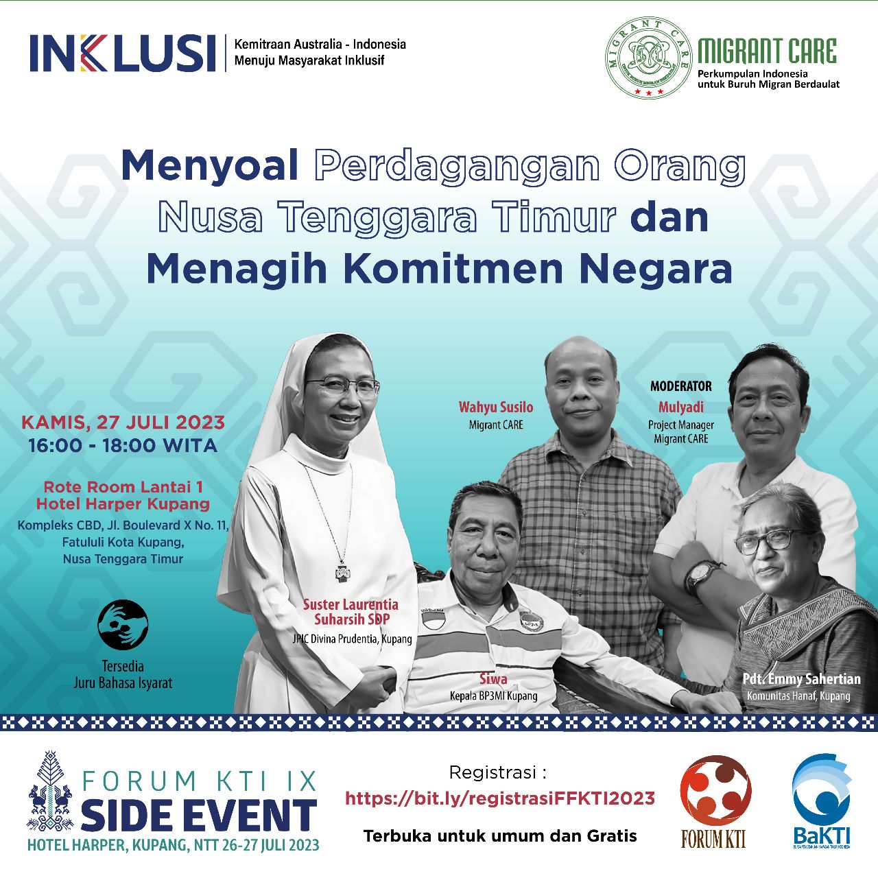 Side Event Forum Kawasan Timur Indonesia – “Menyoal Perdagangan Orang Nusa Tenggara Timur dan Menagih Komitmen Negara